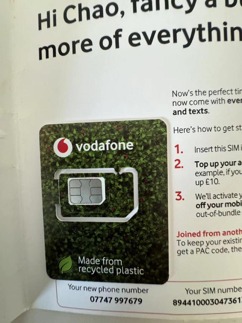Featured image of post 我从英国转运回来的沃达丰（Vodafone）手机卡申请及激活攻略